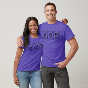 Camiseta Votar (V-O-Te) Elementos Periódicos Ortografía