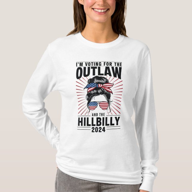 Camiseta Votaré por el ilegal y el Hillbilly 2024 (Anverso)