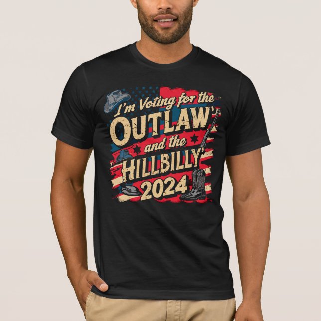 Camiseta Votaré por el ilegal y el Hillbilly 2024 (Anverso)