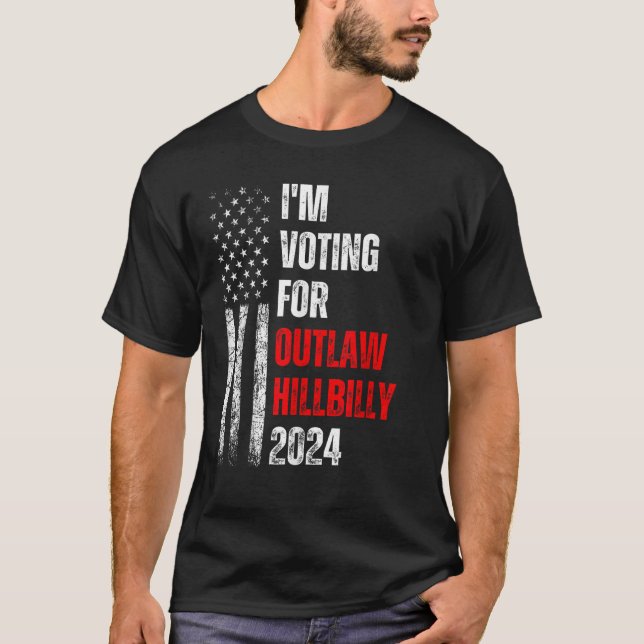 Camiseta Votaré por la bandera de EE. UU. de Hillbilly 2024 (Anverso)
