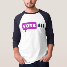 Vote411 3/4 mangas Unisex Raglan T Azul Marino Man