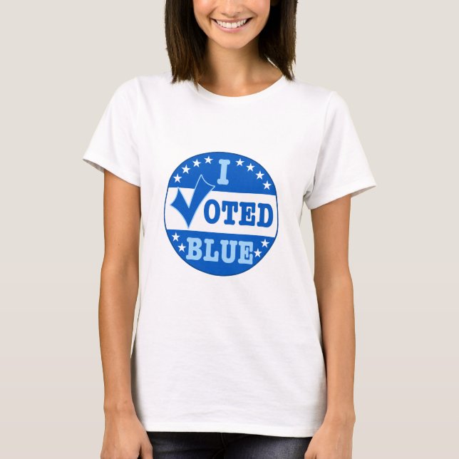 Camiseta Voté al fiesta Democratic azul (Anverso)