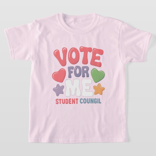 Camiseta Vote for Me Student Council Vibes School (Distribución)