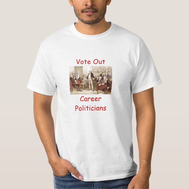 Camiseta Vote hacia fuera a los políticos de la carrera (Anverso)