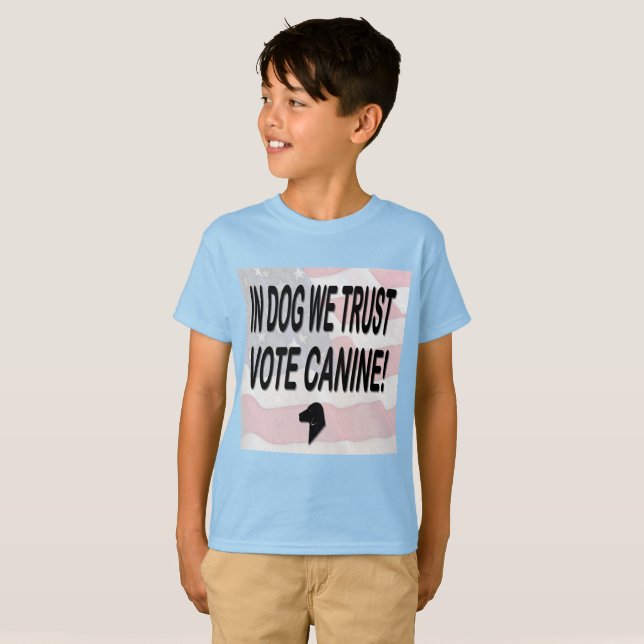 Camiseta Vote Perro Bandera Americana Niños (Anverso completo)