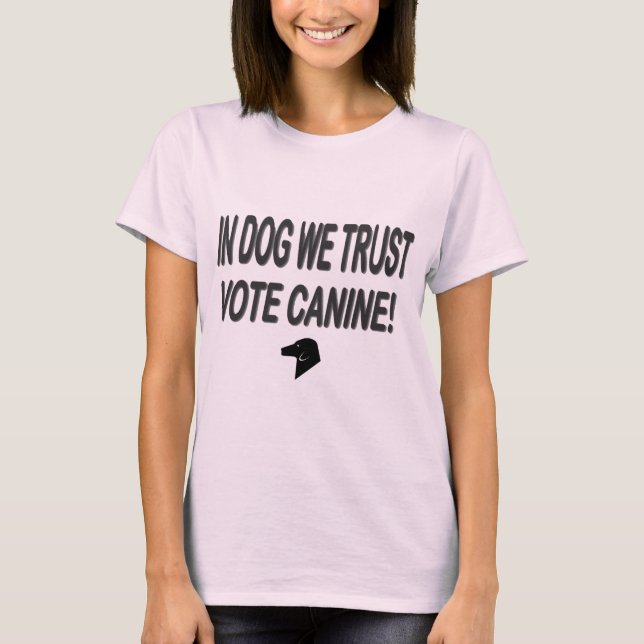 Camiseta Vote Perro con texto negro (Anverso)