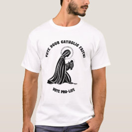 Camiseta Voto a favor de la vida Virgen Católica María Jesú