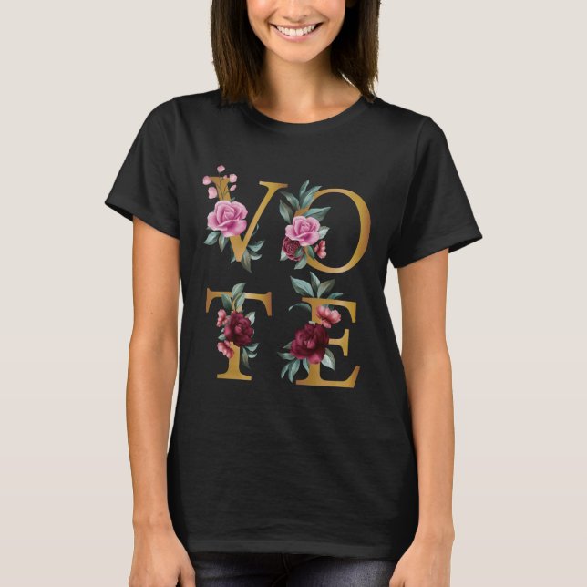 Camiseta Voto de Go Feminine Elegine Femenino con Floral de (Anverso)