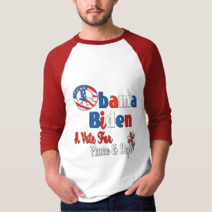 Camiseta Voto de Obama Biden para la paz y el amor