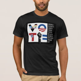 Camiseta VOTO Democracia, amabilidad, ciencia e igualdad