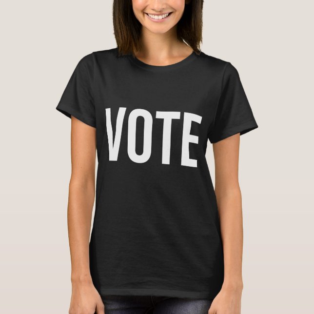 Camiseta VOTO - en letras simples y modernas de gran tamaño (Anverso)