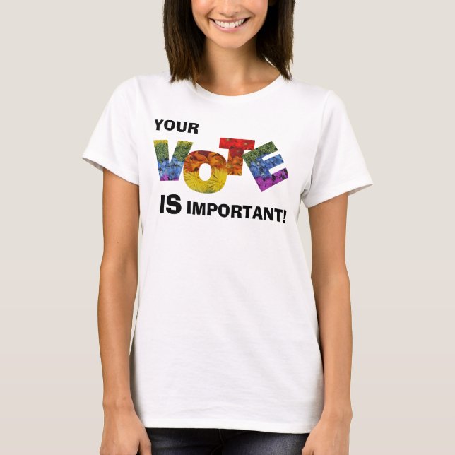 Camiseta VOTO floral colorido (Anverso)