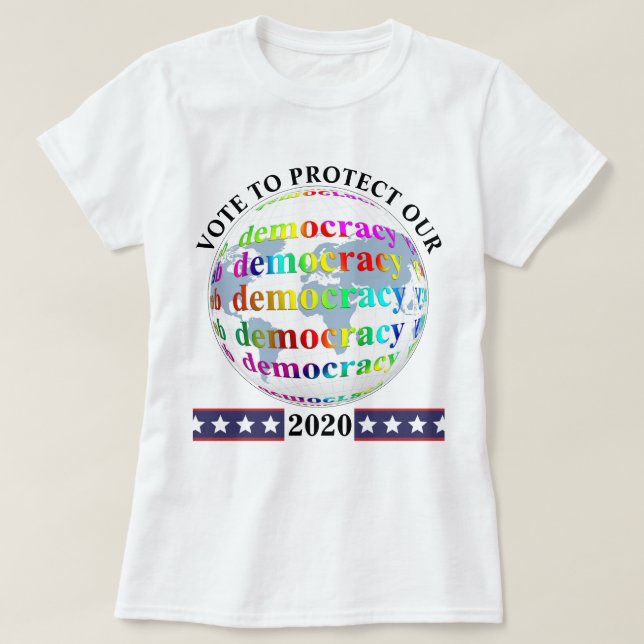 Camiseta VOTO PARA PROTEGER NUESTRA democracia 2020 (Diseño del anverso)