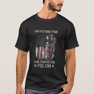 Camiseta Voto por el convicto Felon USA Flag Donald