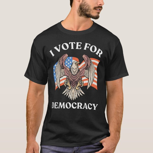 CAMISETA VOTO POR LA DEMOCRACIA ÁGUILA ESTADOUNIDENSE (Anverso)