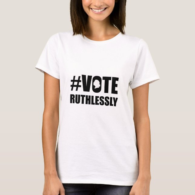 Camiseta VOTO RUTÁLIDO, los derechos de la mujer, célebre R (Anverso)