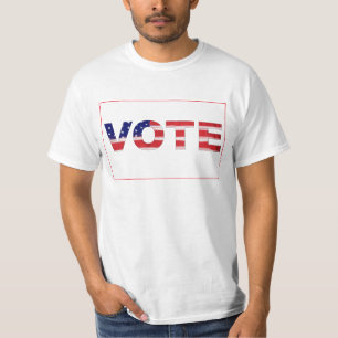 Camiseta VOTO Texto lleno de colores de Bandera
