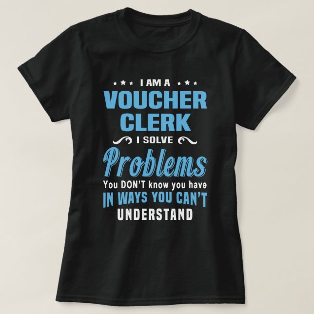 Camiseta Voucher Clerk (Diseño del anverso)