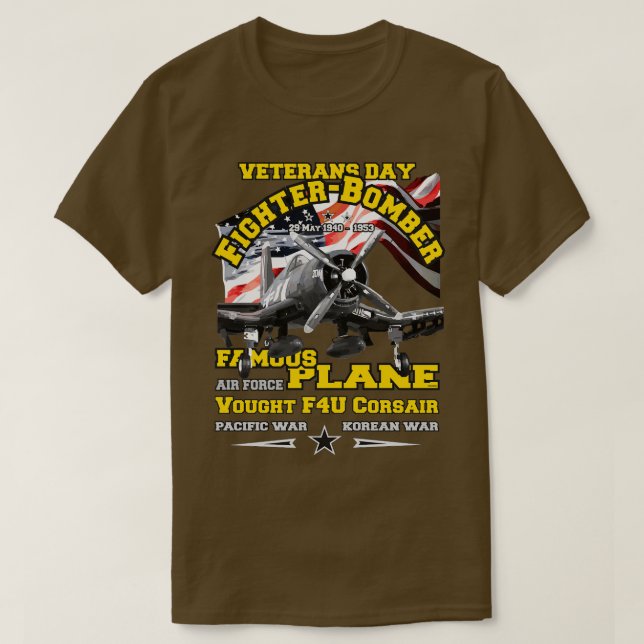 Camiseta Vought F4U Corsair avión de combate ww2 (Diseño del anverso)