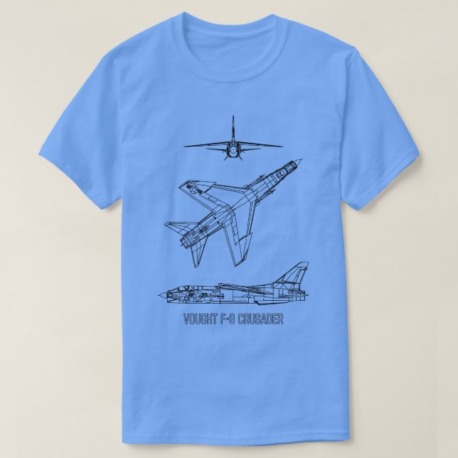Camiseta Vought F8 Crusader American Jet Planeprint Di (Diseño del anverso)