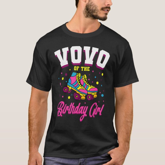 Camiseta Vovo Del Chica De Cumpleaños Patinadores De Patina (Anverso)