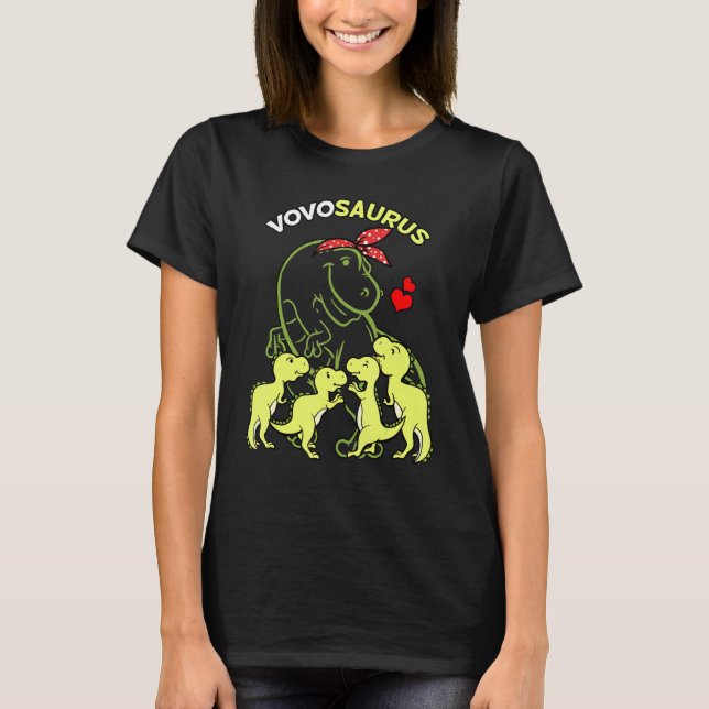 Camiseta Vovosaurus Vovo 4 Niños Día de la Madre de Dinosau (Anverso)