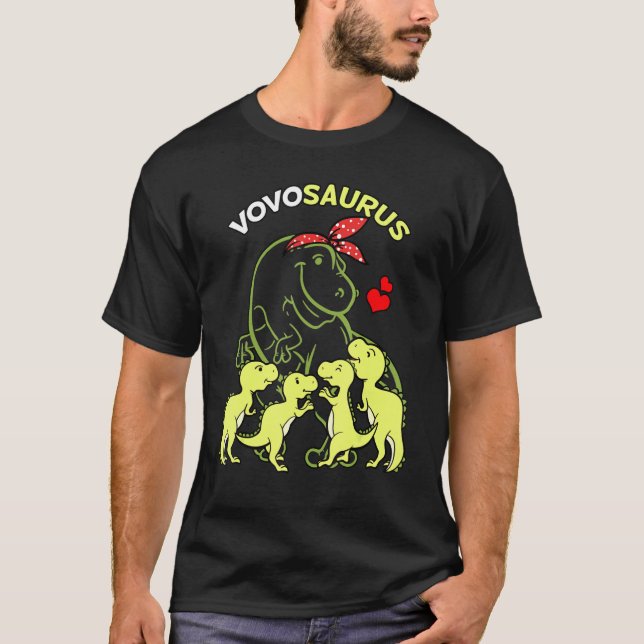 Camiseta Vovosaurus Vovo 4 Niños Día de la Madre de Dinosau (Anverso)