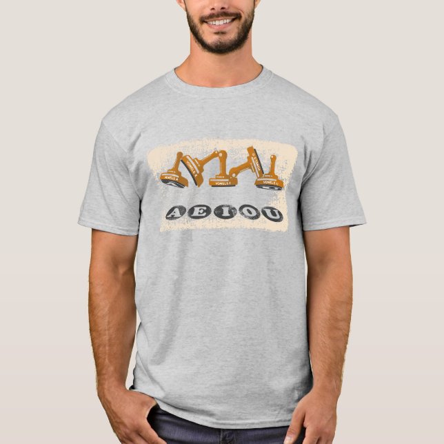 Camiseta Vowels AEIOU Gramática en inglés (Anverso)