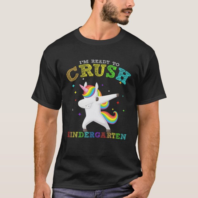 Camiseta Voy A Aplastar El Jardín De Niños Dabbing Unicorn  (Anverso)