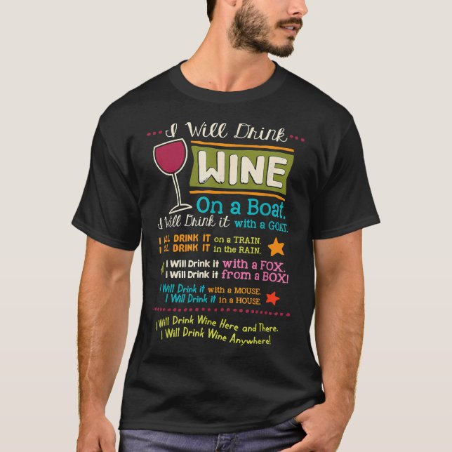Camiseta Voy A Beber Vino Por Todas Partes (Anverso)