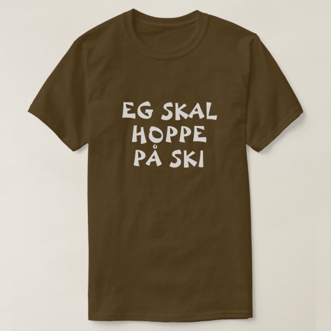 Camiseta Voy a esquiar en marrón noruego (Diseño del anverso)