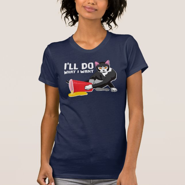 Camiseta Voy a hacer lo que quiero Gráfica Gráfica de Gato  (Anverso)
