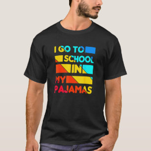 Camiseta Voy A La Escuela En Mi Pajamas Home School Y En Lí