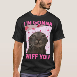 Camiseta Voy a olerte divertido meme de gatos con cerebro p