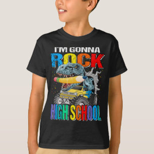 Camiseta Voy a Rock High School Monster Truck Dinosaur