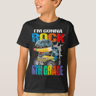 Camiseta Voy a rodar con un monstruo de sexto grado dinosau