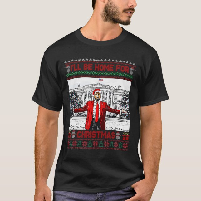 Camiseta Voy A Ser Casa De Los Navidades Santa Funny Trump  (Anverso)