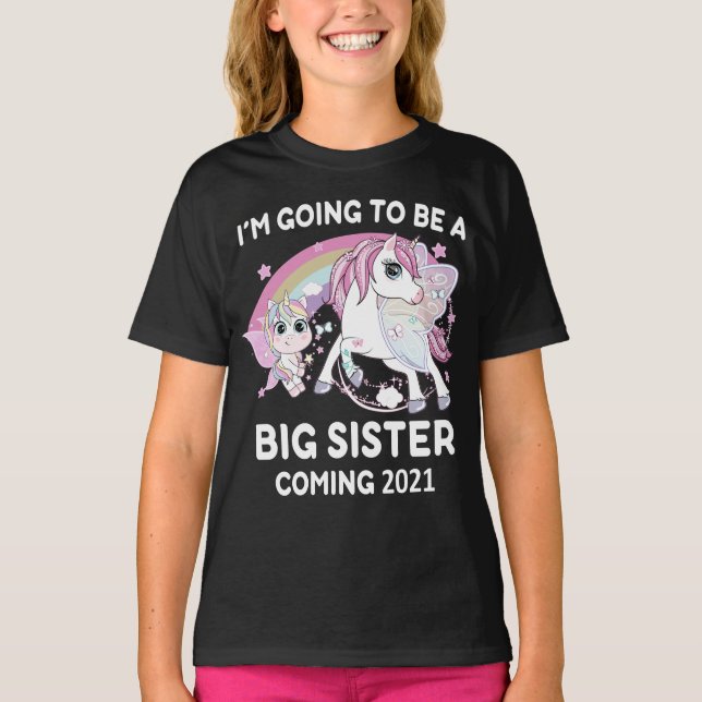 Camiseta Voy A Ser Gran Hermana Unicornio 2021 (Anverso)