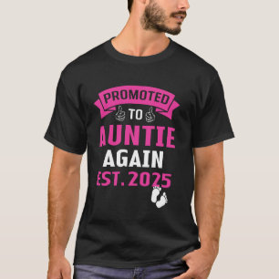 Camiseta Voy a ser tía de nuevo 2025 Lindo Ascendido a Tía