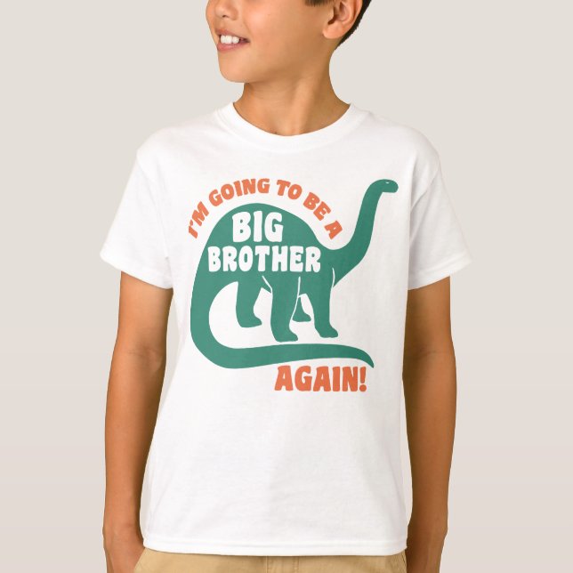 Camiseta Voy a ser un gran hermano dinosaurio de nuevo (Anverso)