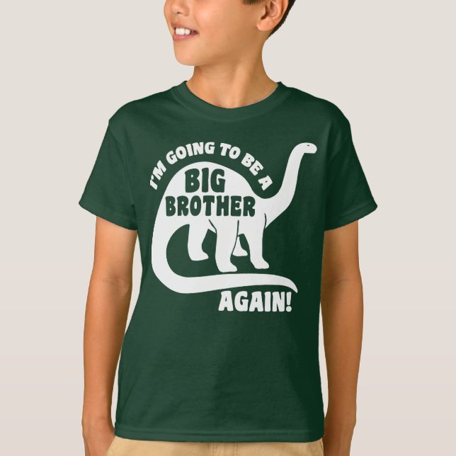 Camiseta Voy a ser un gran hermano dinosaurio de nuevo (Anverso)