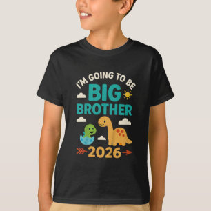 Camiseta Voy a ser un hermano mayor 2026 dinosaurio 