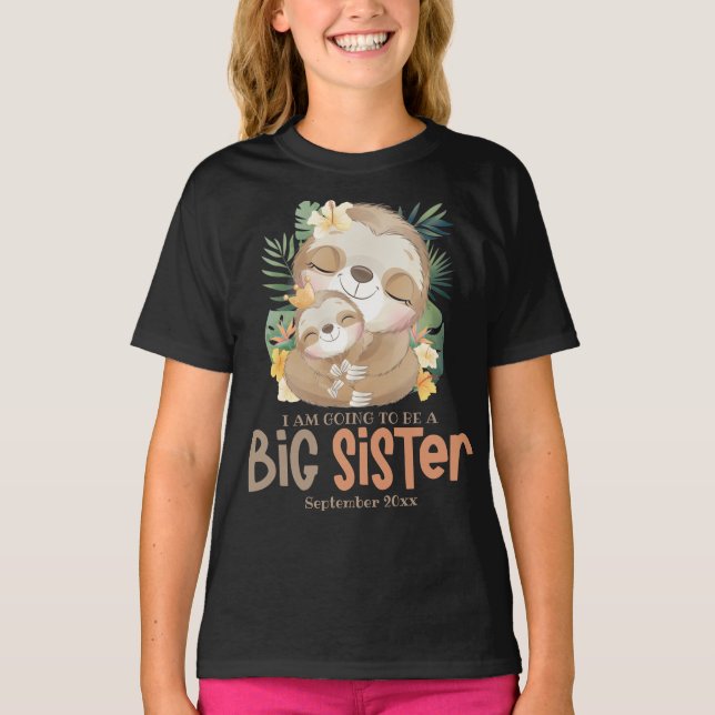 Camiseta Voy A Ser Una Gran Hermana Invitación De Lema (Anverso)
