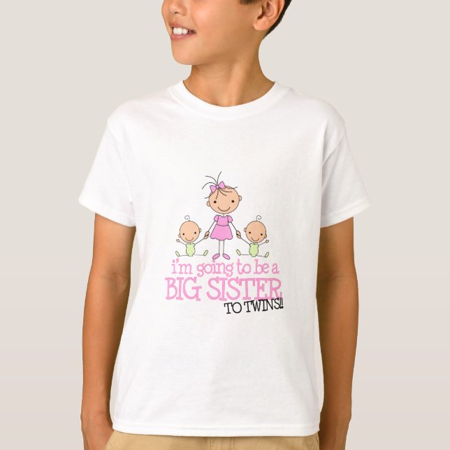 Camiseta Voy a ser una hermana grande a los GEMELOS (Anverso)