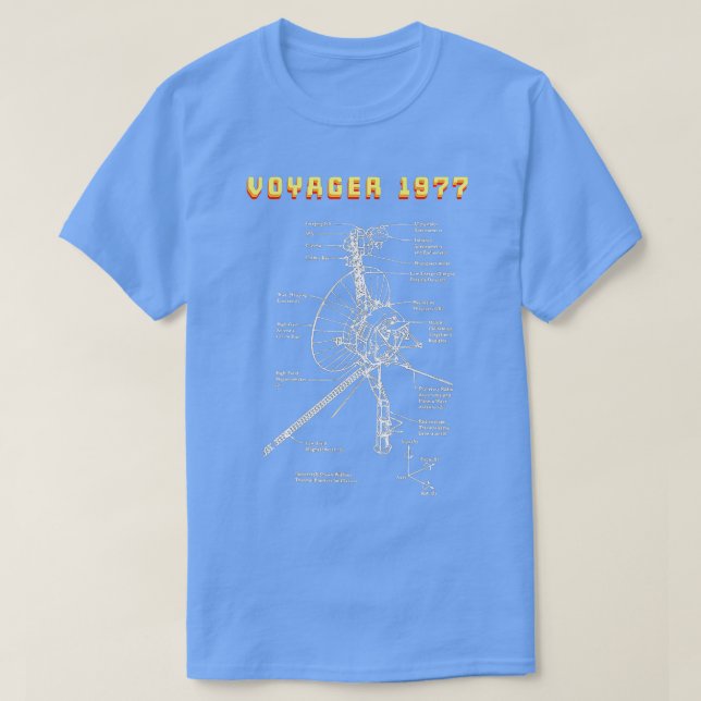 Camiseta Voyager 1977: Tee de misión de sondeo espacial de  (Diseño del anverso)