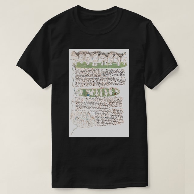 Camiseta Voynich Manuscript Bañeras Ilustraciones (Diseño del anverso)