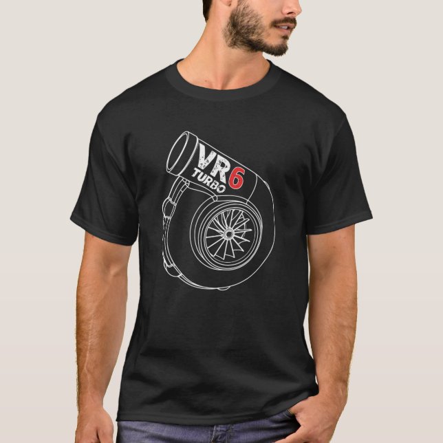 Camiseta VR6 Turbo Engine 6 Cylinder Tuning Mk1 Mk2 Mk3 (Anverso)