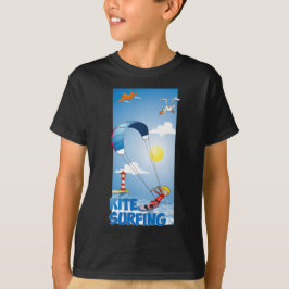 Camiseta Vrolijke kite surfing.