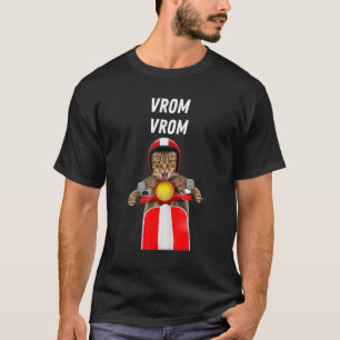 Camiseta Vrom Vrom  Gato Loco de Carreras de Motocicletas F