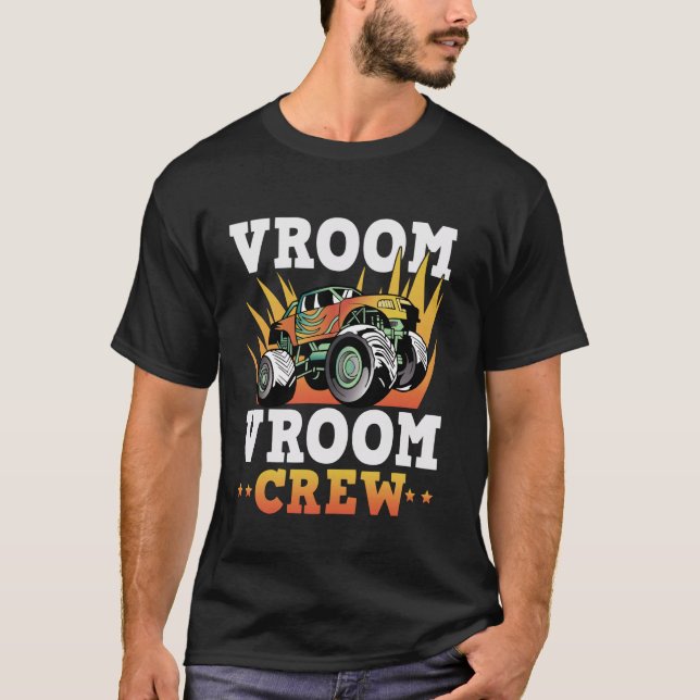 Camiseta Vroom Crew Monstertruck Cumpleaños (Anverso)